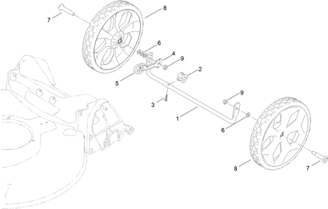 Rear Wheel Assembly Diagram and Parts List for 10736 403400000 - 405499999 Lawn Boy Lawn Mower
